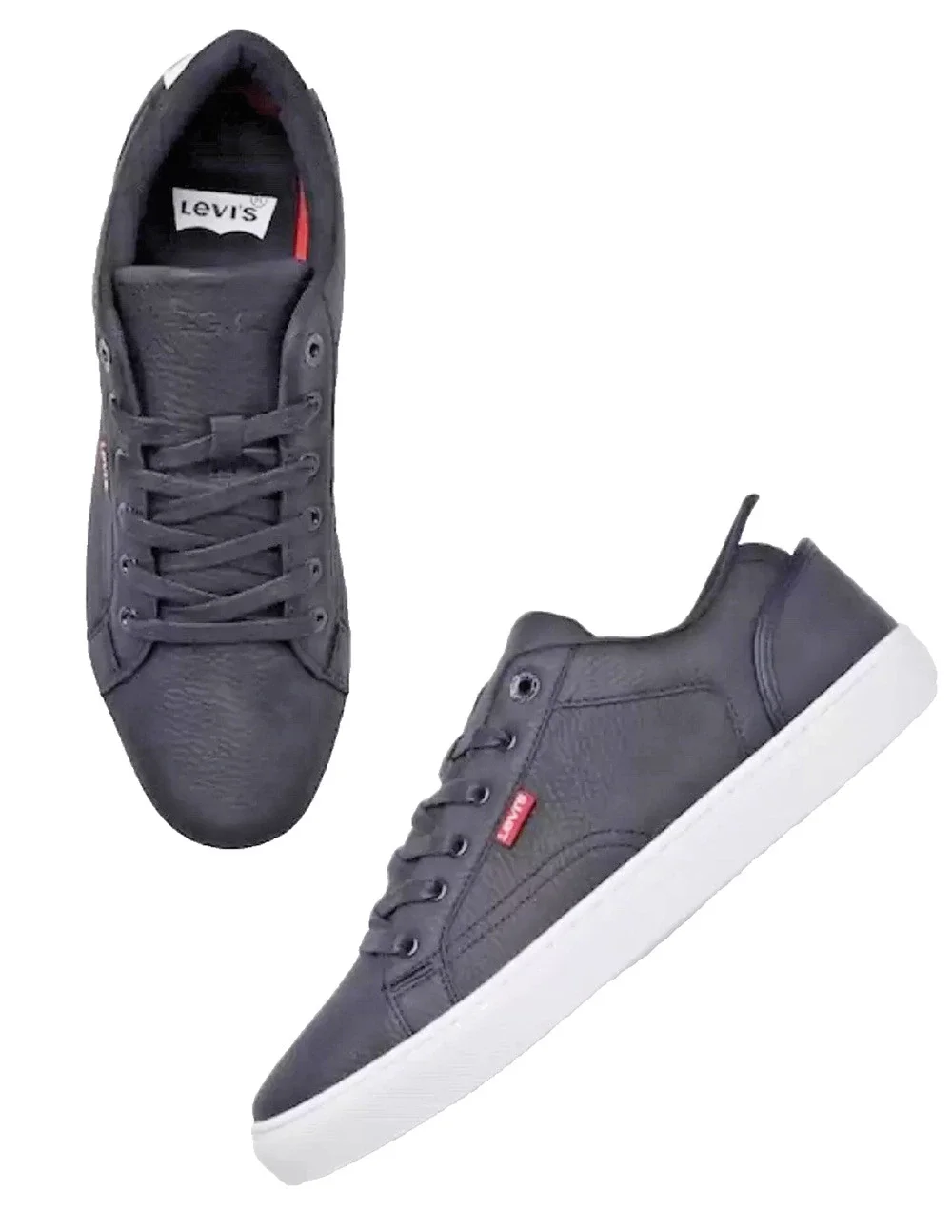 LEVI'S COURTRIGHT MEN'S SNEAKERS BLACK SIZE 8.5 LOW TOP CASUAL SHOES NEW